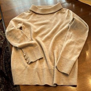 Talbots metallic gold cowl neck sweater